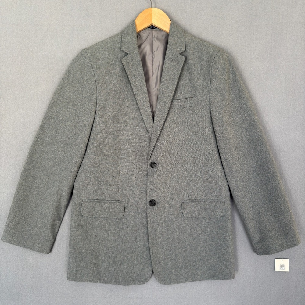 Nautica Boys Youth Blazer Jacket Gray Size 18R 2 Button Lightweight Lined NWOT